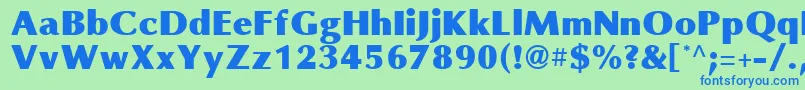 OmniBlackRegular Font – Blue Fonts on Green Background