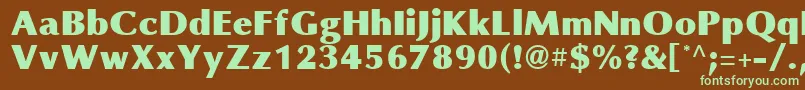 OmniBlackRegular Font – Green Fonts on Brown Background