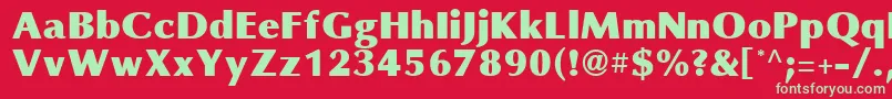 OmniBlackRegular Font – Green Fonts on Red Background