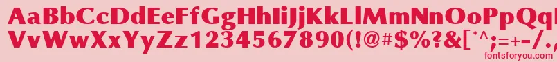 フォントOmniBlackRegular – ピンクの背景に赤い文字