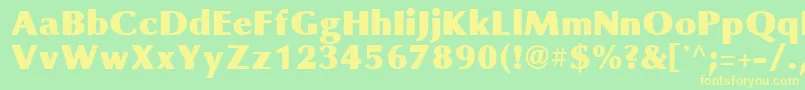 OmniBlackRegular Font – Yellow Fonts on Green Background