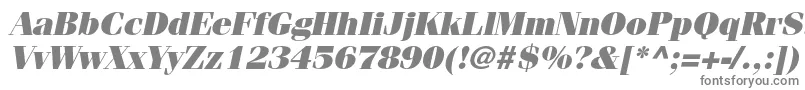 FenicestdUltraoblique-fontti – harmaat kirjasimet valkoisella taustalla