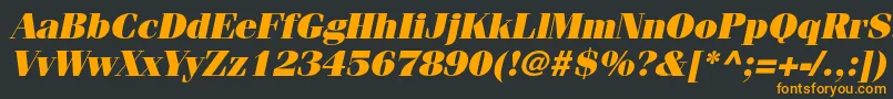 フォントFenicestdUltraoblique – 黒い背景にオレンジの文字