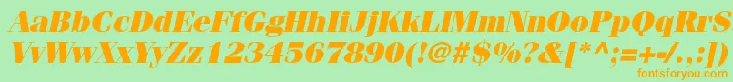 FenicestdUltraoblique Font – Orange Fonts on Green Background