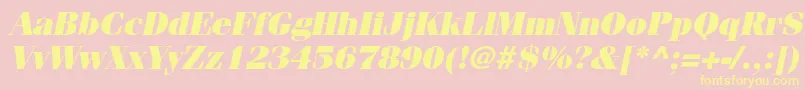 FenicestdUltraoblique Font – Yellow Fonts on Pink Background