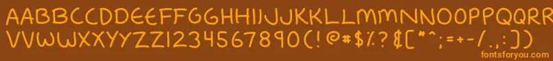 Fredfont1 Font – Orange Fonts on Brown Background