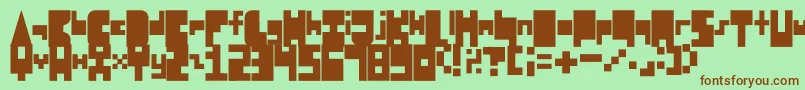 8BitBlockParty Font – Brown Fonts on Green Background