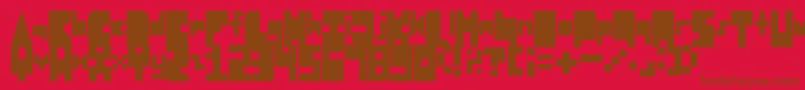 8BitBlockParty Font – Brown Fonts on Red Background