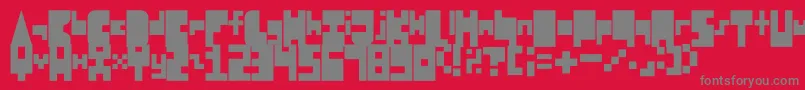 フォント8BitBlockParty – 赤い背景に灰色の文字
