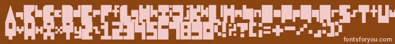 8BitBlockParty Font – Pink Fonts on Brown Background