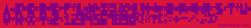 8BitBlockParty Font – Purple Fonts on Red Background