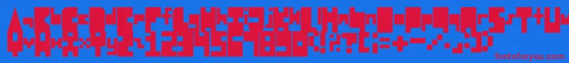 fuente 8BitBlockParty – Fuentes Rojas Sobre Fondo Azul