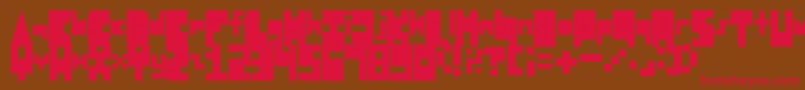 8BitBlockParty Font – Red Fonts on Brown Background