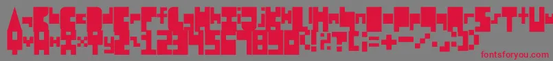 8BitBlockParty Font – Red Fonts on Gray Background