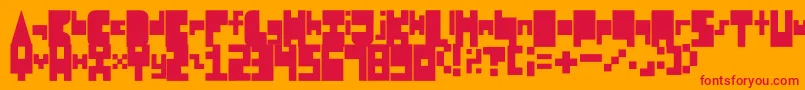 8BitBlockParty Font – Red Fonts on Orange Background