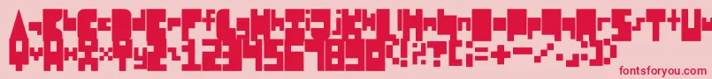 8BitBlockParty Font – Red Fonts on Pink Background