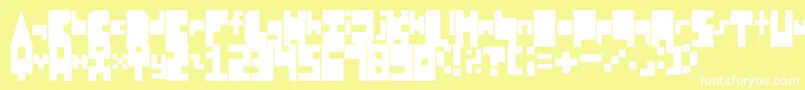 8BitBlockParty Font – White Fonts on Yellow Background