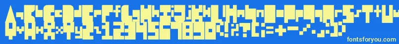 Czcionka 8BitBlockParty – żółte czcionki na niebieskim tle