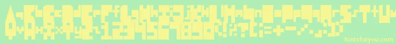 8BitBlockParty Font – Yellow Fonts on Green Background