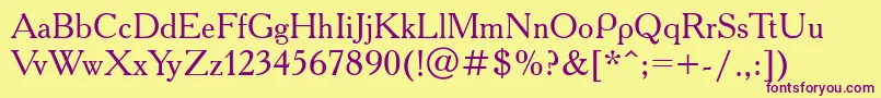 Academyttt Font – Purple Fonts on Yellow Background
