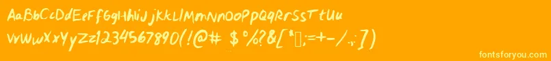 フォントVeila – オレンジの背景に黄色の文字