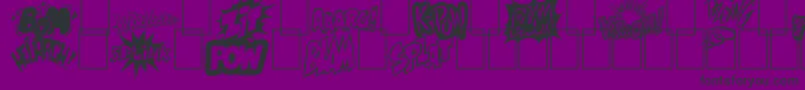 Onomatobom-fontti – mustat fontit violetilla taustalla