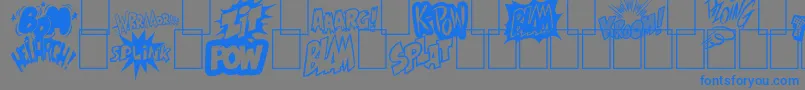 Onomatobom Font – Blue Fonts on Gray Background