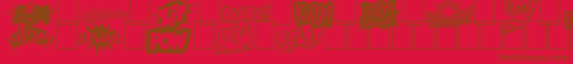 Onomatobom Font – Brown Fonts on Red Background