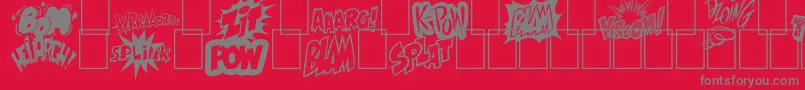 フォントOnomatobom – 赤い背景に灰色の文字