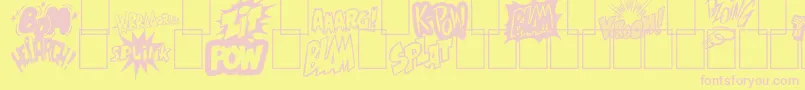 Onomatobom Font – Pink Fonts on Yellow Background