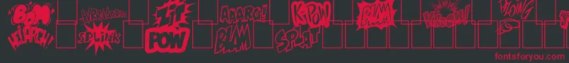 Onomatobom Font – Red Fonts on Black Background