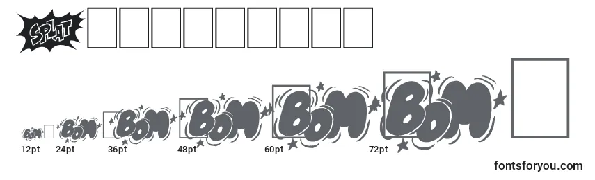 Размеры шрифта Onomatobom