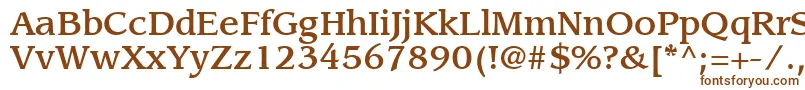 ItcLeawoodLtMedium-fontti – ruskeat fontit valkoisella taustalla