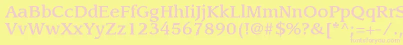 Шрифт ItcLeawoodLtMedium – розовые шрифты на жёлтом фоне