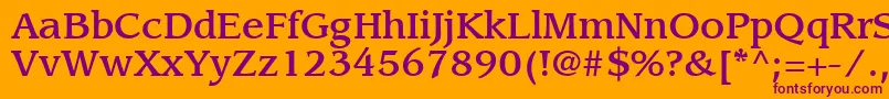 ItcLeawoodLtMedium Font – Purple Fonts on Orange Background