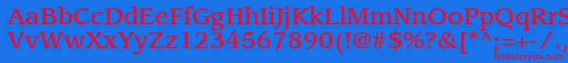 ItcLeawoodLtMedium-fontti – punaiset fontit sinisellä taustalla