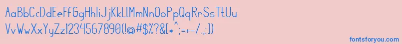 フォントSullivan – ピンクの背景に青い文字