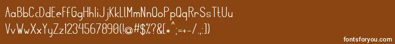 フォントSullivan – 茶色の背景に白い文字