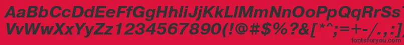 Czcionka PragmaticaettBolditalic – czarne czcionki na czerwonym tle