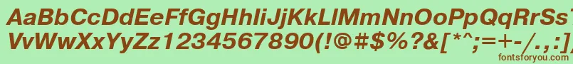 PragmaticaettBolditalic Font – Brown Fonts on Green Background