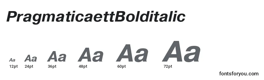 Размеры шрифта PragmaticaettBolditalic