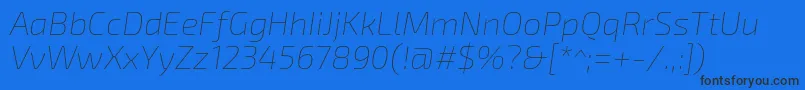 Exo2.0Thinitalic Font – Black Fonts on Blue Background