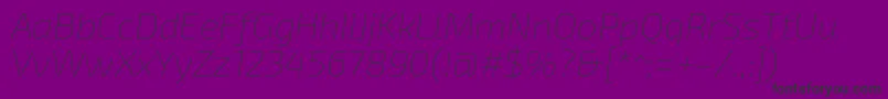 Fonte Exo2.0Thinitalic – fontes pretas em um fundo violeta