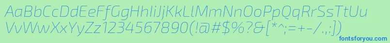 Exo2.0Thinitalic Font – Blue Fonts on Green Background