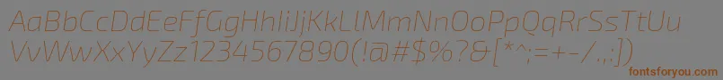 Exo2.0Thinitalic-fontti – ruskeat fontit harmaalla taustalla