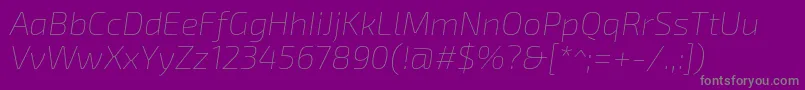 Exo2.0Thinitalic-Schriftart – Graue Schriften auf violettem Hintergrund