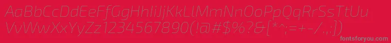 Police Exo2.0Thinitalic – polices grises sur fond rouge