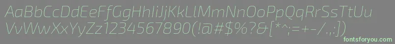 フォントExo2.0Thinitalic – 灰色の背景に緑のフォント