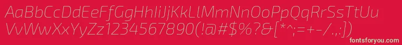 Exo2.0Thinitalic Font – Green Fonts on Red Background