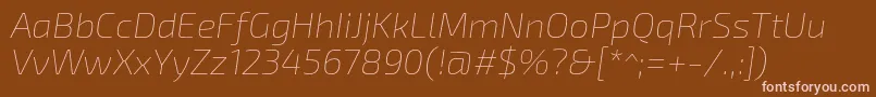 フォントExo2.0Thinitalic – 茶色の背景にピンクのフォント